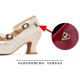 Iris Corolla Frame Square Heel Shoes(Reservation/8 Colours/Full Payment Without Shipping)